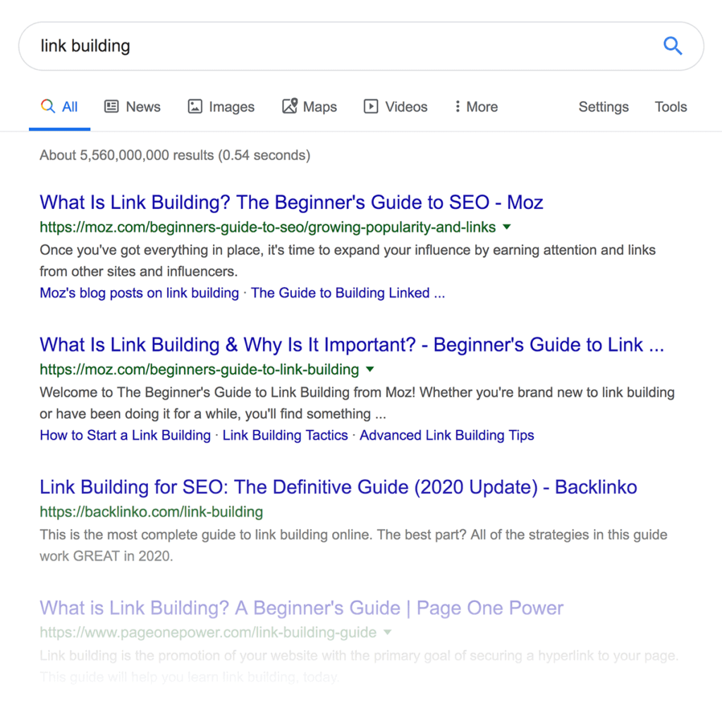 link-building-first-page-serp