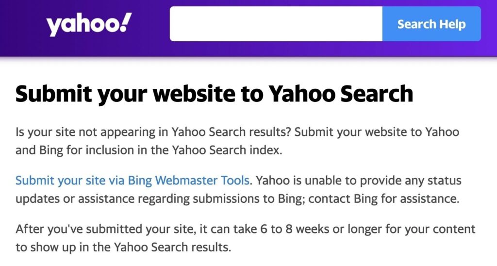 yahoo bing webmaster tools