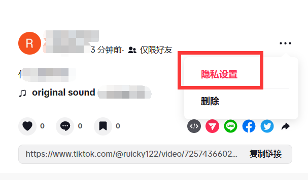 TikTok评论隐私设置